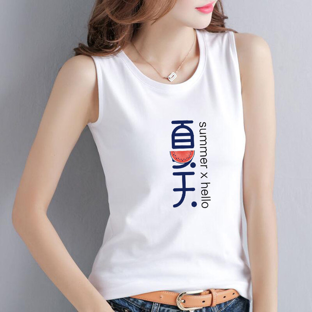 Pure cotton running sports black and white suspender vest women's sleeveless T-shirt Korean style loose large size outer wear 2025 summer
