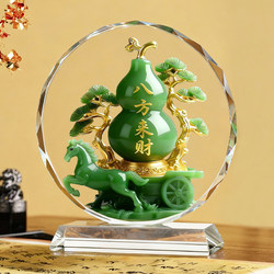 Hanging Gourd Crystal Ornament for Home, Living Room, Entrance, Good Luck, Success, Housewarming, Wealth, Prosperity, Entryway Display