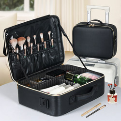 Obox Professional Makeup Bag with Large Capacity, New High-End Portable Storage Box for Female Beauticians and Makeup Artists