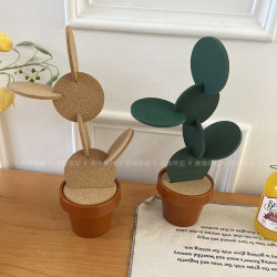 Oulu Creative Cactus Coaster Insulation Mat Table Decoration Waterproof Bowl Mat Simple Tea Tray Storage Box DI