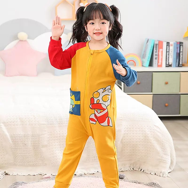 儿童长袖宝宝连体连身裤婴幼女童家居服薄款