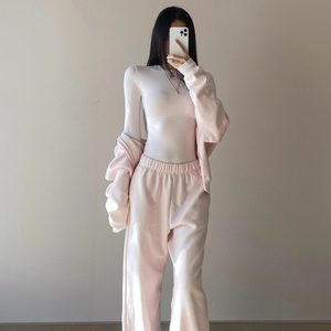 
[Minister] Cotton Fleece cloud-like soft velvet hooded zipper jacket straight-leg sweatpants