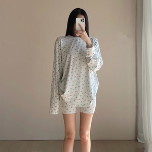 
[Director] Boyfriend light breathing soft and comfortable casual lazy cotton T-shirt shorts trousers t-shirt