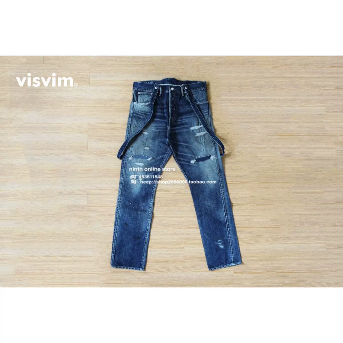 现货】VISVIM 19AW SS TRAVAILLER BRACES DRY DENIM-7 牛仔裤-Taobao Singapore