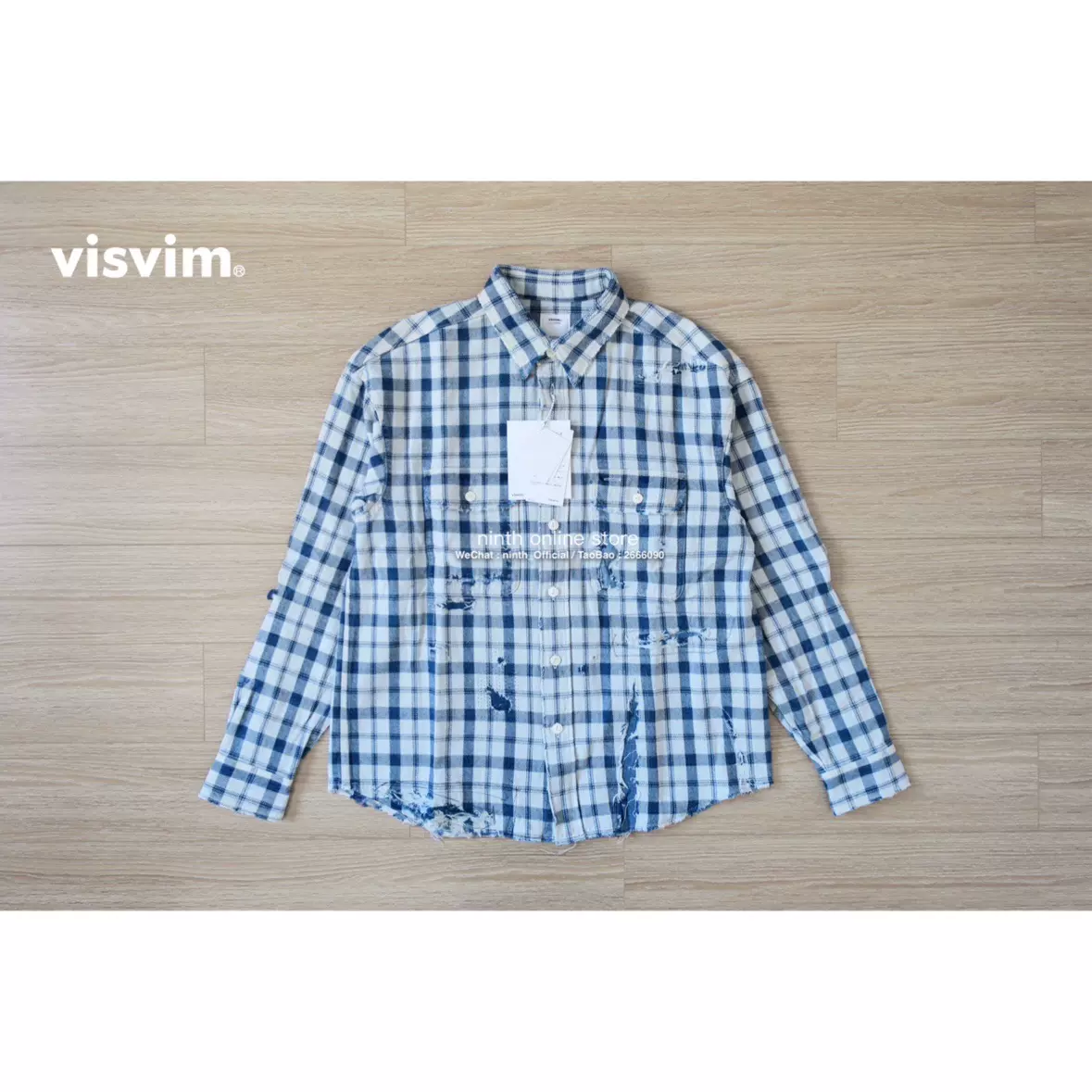 现货】VISVIM 20SS LUMBER SHIRT L/S CRASH 蓝染格子破坏衬衫-Taobao 