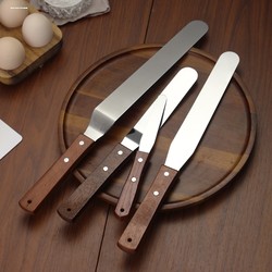 Stainless Steel Wooden Handle Cake Smoother Cream Scraper 6-Inch 8inch 10inch Baking Cake Multi-Functional Spatula