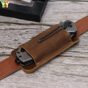 
EDC sheath waist-hung switching knife leather case can be used for free belt spot leather waist-hung folding knife knife set knife bag