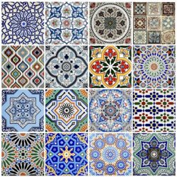 Scandinavian Bright Glaze Tiles 300X300 Restaurant Kitchen Retro Flower Chips Barbecue Shop Background Wall Tiles