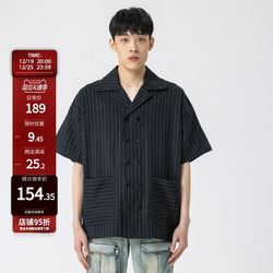 New Factor Summer New Style Lapel Stripe Design Large Pocket Shirt For Men Loose Casual Simple Style Short Sleeves For Women