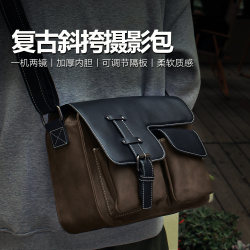 Retro Camera Bag Crossbody Men's Micro Slr Shoulder Photography Bag Ccd Suitable for Canon M50 Sony Kang Fuji Xs10