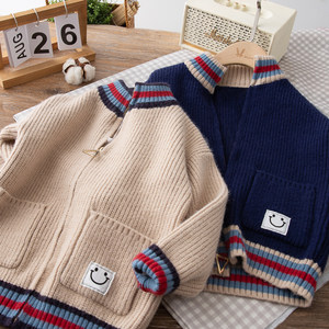 
[Breaking code clearance] Boys' sweater knitted cardigan autumn and winter children's thickened zipper jacket for older children to keep warm