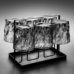 Retro Glacier Glass Water Cup, High-End Household Drinking Cup, Tea Cup Set, Whiskey Cup, Beer Cup