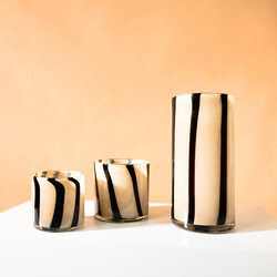 Medieval-Style Black and Milk Tea-Colored Creative Straight Glass Vase Candle Holder Incense Candle Cup Fresh Flowers Dried Flowers Flower Vessel