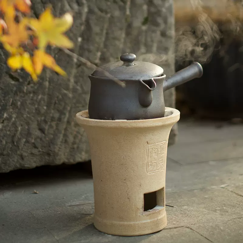 经典陶坊白泥炭炉复古煮茶炉烧水风炉工夫茶小火炉古代家用老式-Taobao