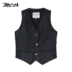 
MCS men's clothing originated from Marlboro men's pure cotton V-neck sleeveless vest autumn slim retro style single-breasted vest