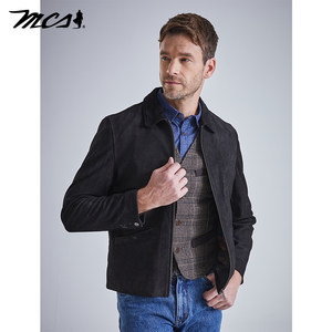 
MCS men's clothing originates from Marlboro American casual lapel short genuine leather leather jacket season motorcycle leather jacket for men