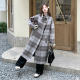 Spot loose new style is available for sale in 2024 winter Korean version of high-quality versatile long plaid double-sided cashmere coat