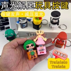 Foreign Mountain and Sea Classic Sound Button Blind Box 2025 New Model Lottery Boys' Stress Relief Toy Genuine Wooden Stick Man Pendant