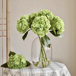 Hydrangea Artificial Flower Fake Flower 3D Realistic Bouquet High-End Living Room Dining Table Coffee Table Decoration Green Plant Photography Props