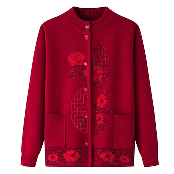Elderly mother's velvet warm jacket spring and autumn