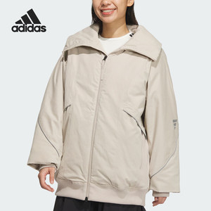 
Adidas/Adidas official genuine new women's sports lapel loose warm cotton jacket JM6198