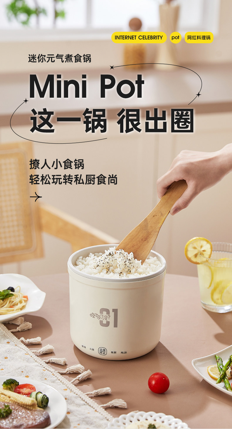 Tiny Panda Mini Rice Cooker - 1L Smart Multi-Function Cooker