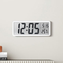 Creative and Simple Large-Screen Digital Clock for Living Room Tv Cabinet, Desktop Display, Temperature and Humidity Clock, Wall-Mounted Bedroom Clock