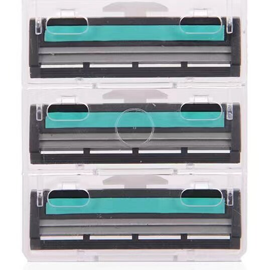 수동 면도기 세척 가능한 면도날 수염 면도기 2층 블레이드 구식 수염 머리 이중층 칼 홀더 -