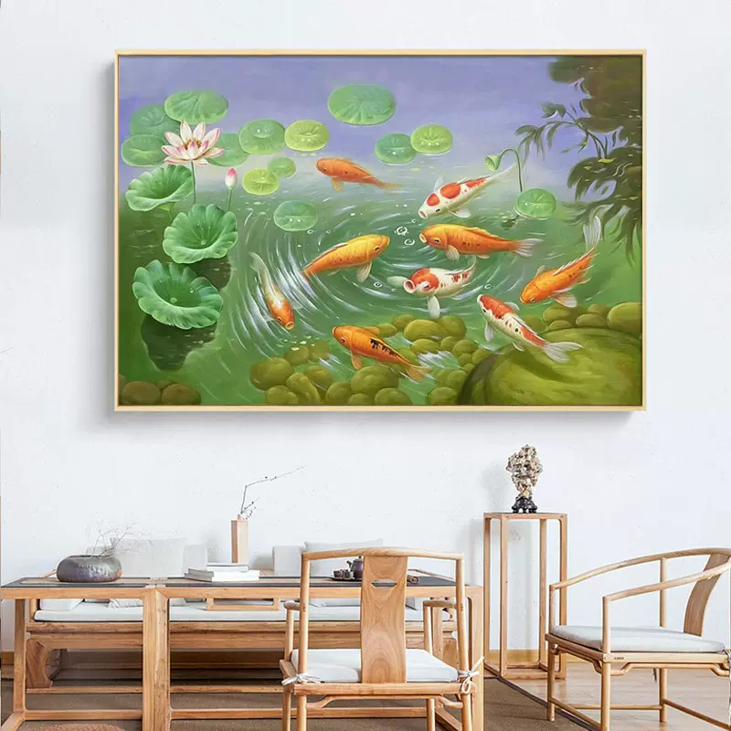 新品#福引きの鯉 リビングルーム装飾画 新品玄関装飾画 福引きの鯉 リビングルーム装飾画 玄関装飾画