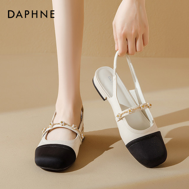 Daphne French Toe Sandals Women's 2025 New Summer Flat-soled Mary Jane Women's Shoes Small Flat Style Single Shoes
