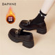 Daphne black height-increasing loafers for women with velvet popular thick-soled winter 2025 new one-leg spring and autumn small leather shoes