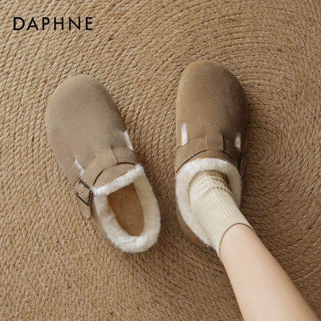 
Daphne all-inclusive Birkenstock shoes for women 2025 winter new plus velvet thickened pregnant women one-legged single shoes snow cotton shoes