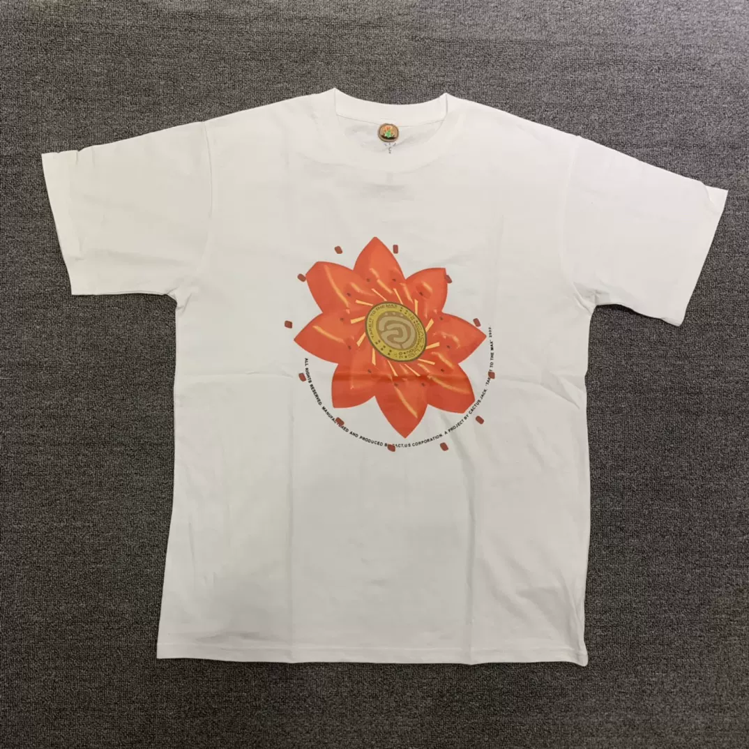 Travis Scott Cactus Jack Flower Tee 限定合作款高街短袖T恤潮-Taobao