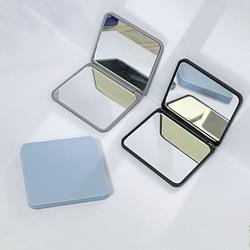 ins Small Mirrors, Portable Handheld Makeup Mirrors, Student Dormitory Home Use, Mini Double-Sided Portable Folding Dressing Mirror