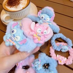 Autumn and Winter Cute Stitch Plush Hair Ties, Sweet Autumn and Winter Star Hair Clips, Cartoon Hair Ropes, Girl's Shark Clip Hair Accessories