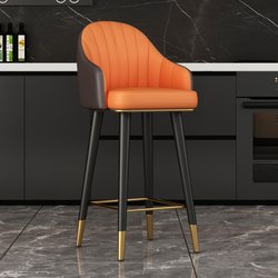 Light Luxury Bar Chair, High Stool, Swivel Chair, Bar Counter Chair, Modern Minimalist Home Use Chair with Backrest, Front Desk Cashier Bar Stool