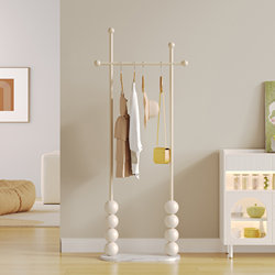 Bedroom Floor-Standing Clothes Rack, Home Use Cream-Colored Coat Rack, Corner Storage Rack, Bedside Clothes Organizer for Nighttime Use