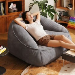 Lazy Sofa for Sleeping and Lounging, Home-Use Bean Bag, Balcony Leisure Single Lazy Chair, Cozy Tatami Compressed Sofa