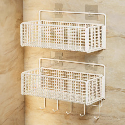 Bathroom Storage Rack, Wall-Mounted, No-Drill, Toilet Wall Shelf, Bathroom Storage Basket, Hanging Basket
