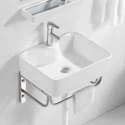 Wall-Mounted Washbasin for Small Apartments, Balcony Use, Mini Household Washbasin, Single Basin Cabinet Combination, Bathroom Sink
