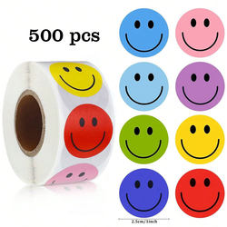 Cross-Border Smiley Face Stickers Amazon Aliexpress Cross-Border E-Commerce Adhesive Labels 500 Stickers