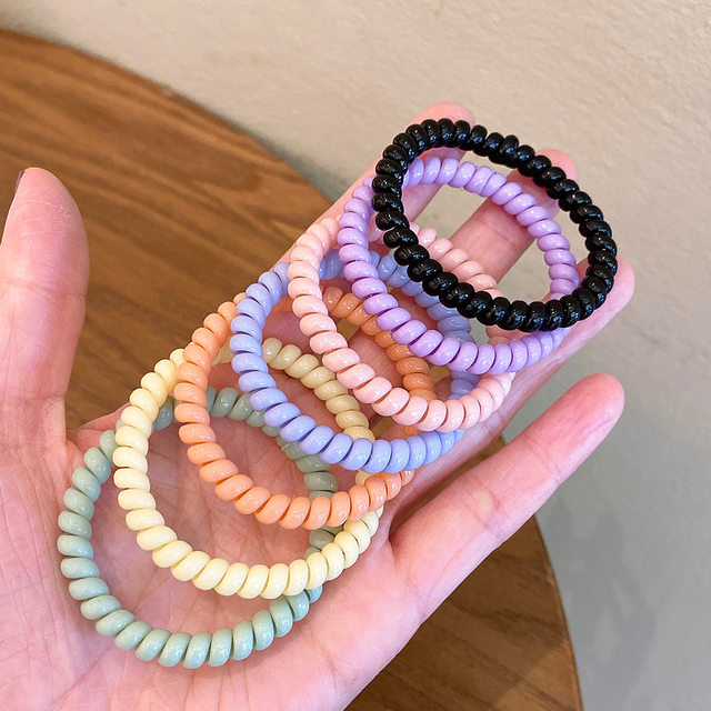 Candy-colored phone cord hair rope Internet celebrity small fresh hair ...