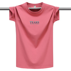 2025 Summer New Thin Short-Sleeved T-Shirt for Men, Round Neck, Pure Cotton, Half-Sleeve, Loose Fit, Large Size, Casual Couple Wear