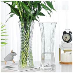 Bamboo Vase Raising Rich and Noble Bamboo Glass Vase Transparent Flower-arranging Water Raising Water Raising Rich and Noble Bamboo Bottle Ornaments Large Living Room