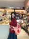 Retro blue breasted A-line loose high waist denim long skirt for women in autumn and winter small drooping umbrella skirt long skirt