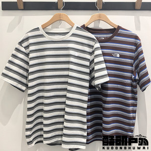 
26 spring and summer new style TheNorthFace outdoor sports breathable cotton striped short-sleeved T-shirt men 8G07
