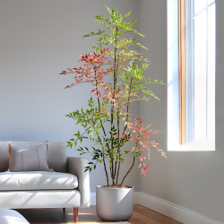 Artificial Plant Potted Asparagus Bamboo with a High-End Feel for Indoor Living Room Decoration, Faux Tree Ornament, Biomimetic Green Plant for Floor Landscaping