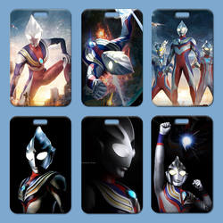 Ultraman Tiga Card Holder Student Meal Card School Badge Work Id Card Holder Small Card Factory Badge Badge Holder