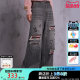 William Chan CANOTWAIT patch embroidered washed ripped denim trousers pure cotton loose and versatile for men and women