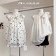 Polka dot bow tie halter sleeveless vest for women summer high-end temperament loose slim chiffon shirt top
